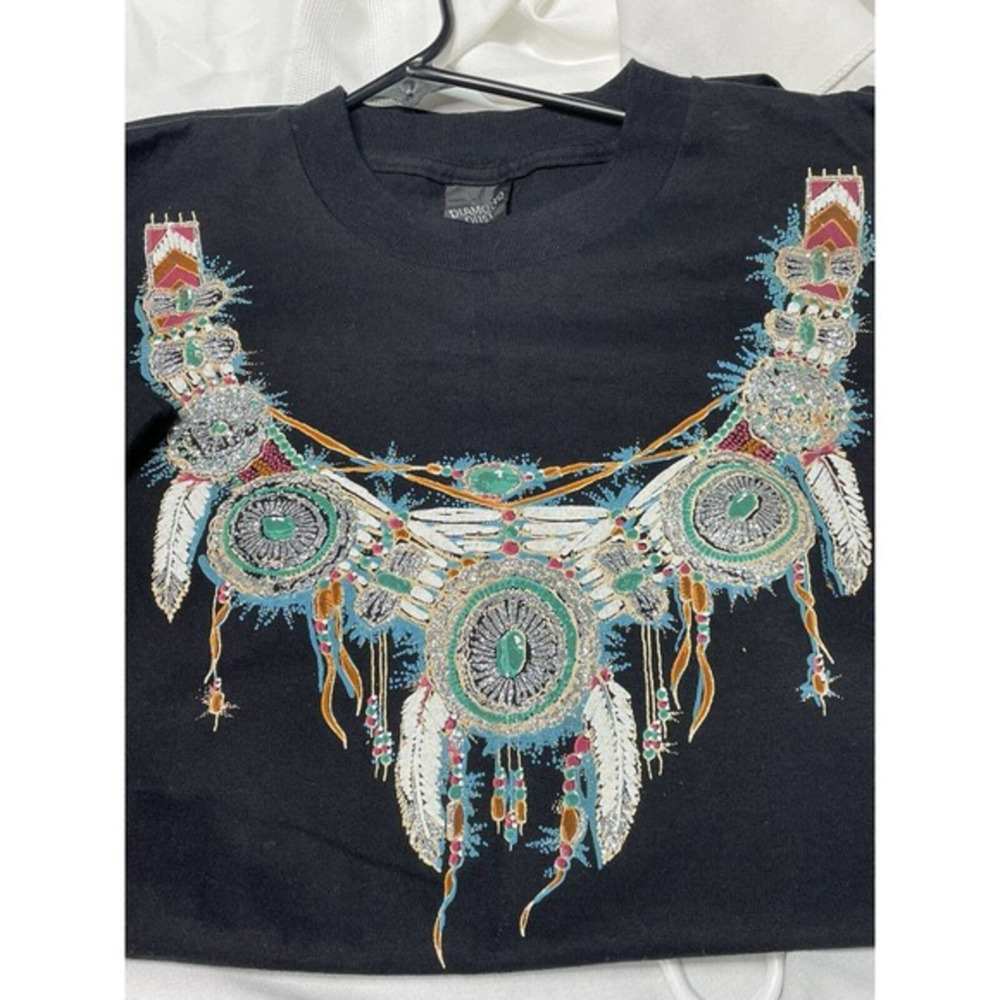 Vintage Diamond Dust Western Tee Shirt made in the‎ U.S.A. Women's Size Xl